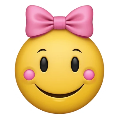 A smiley face with a small pink bow sticker