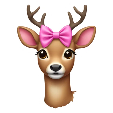 Deer wearing a pink bow sticker
