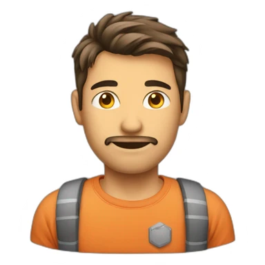 Man programmer with tshirt with code sticker