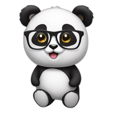 a panda bear with glasses full body sticker