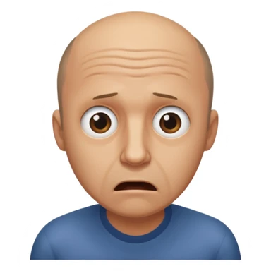 balding man in fisheye lense stressing out sticker