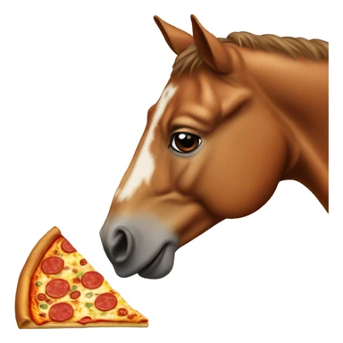 Horse eating pizza  sticker