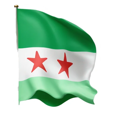 A flag with green on top white with three red stars on middle and black on bottom ￼ sticker