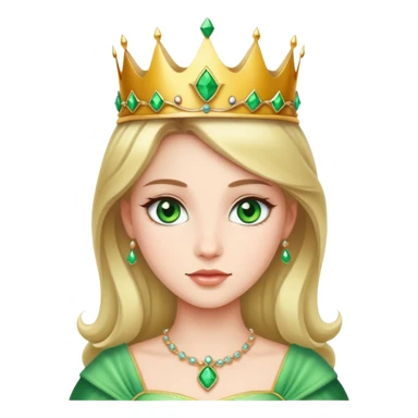 beautiful princess with striking green eyes and a crown sticker
