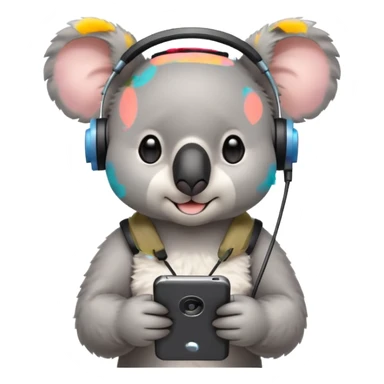 Cute koala on a conference call sticker