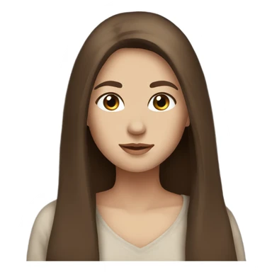 Beautiful woman, long straight brown hair, blue eyes, cozy sticker