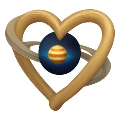 Saturn as a heart with the rings around it sticker