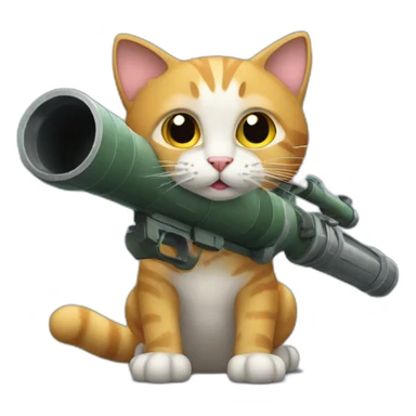 cat with a bazooka sticker