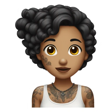 Black haired girl with tattoos  sticker