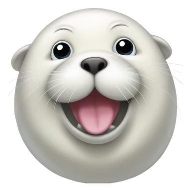 happy fat fluffy white seal sticker