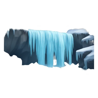 realistic frozen waterfall sticker