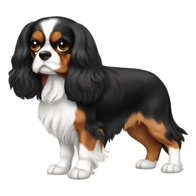 King Charles cavalier Black and Tan colour sticker