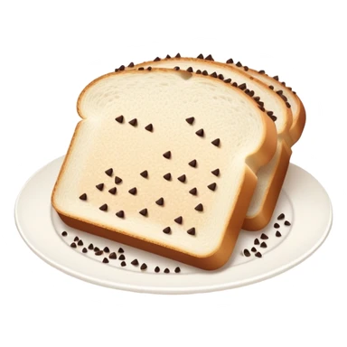 Slice of white bread on a white plate with chocolate sprinkles on top sticker