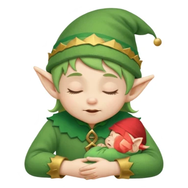 Baby elf sleepy sticker