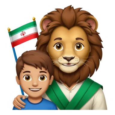 lion and son iranian flag sticker