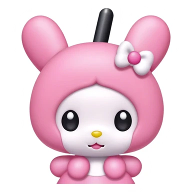 my melody sanrio with mascara spoolie sticker