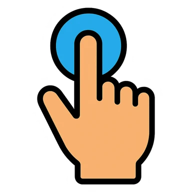 finger cursor icon with color outline sticker