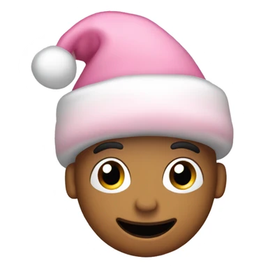 Light pink Santa hat with sparkly snowflakes  sticker