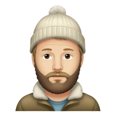 Justin Vernon of Bon Iver with beard and winter hat sticker