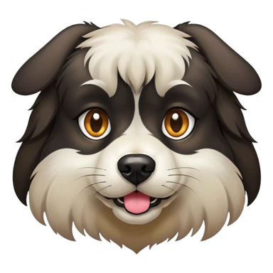 realistic dark-eyed dog portrait sticker