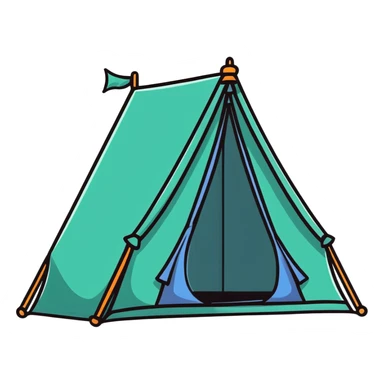 cute tent with open entrance sticker