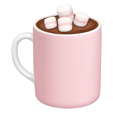 Light Pink mug of hot chocolate with marshmallows  sticker