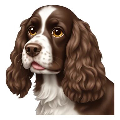 Chocolate English cocker spaniel sticker