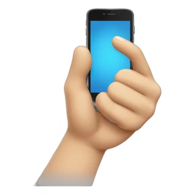 a hand holding a smartphone showing a thumbs up emoji sticker