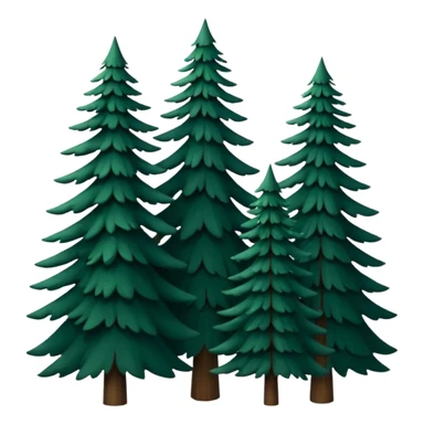 A cluster of tall pine trees forming a deep forest silhouette. sticker