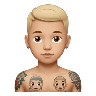 kid with lot of tattoos sticker