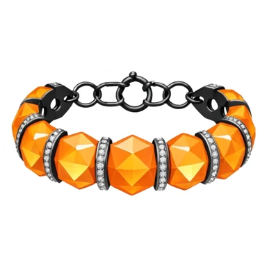 fantasy magic orange bracelet diamonds low poly sticker
