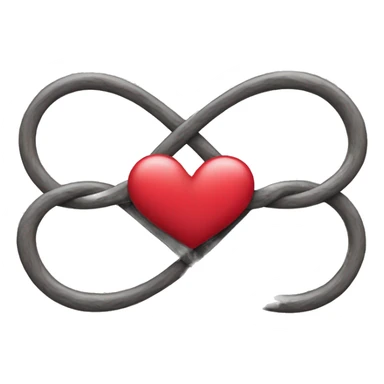 Infinity sign interlocked with a heart sticker