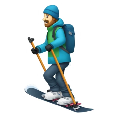 Snowboarding man on crutches sticker