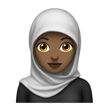 white skin girl, black eyes niqabi woman sticker