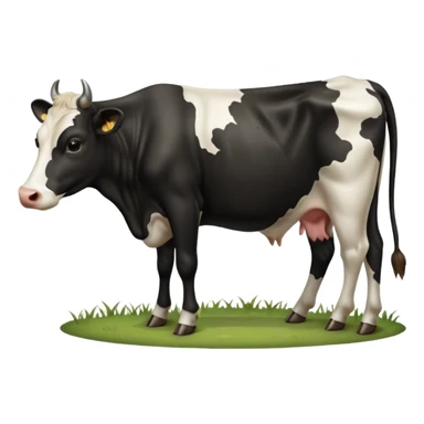 white black cow tail sticker