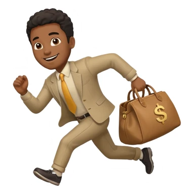 Black Man running with moneybag 💰 sticker