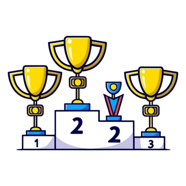 racing victory podium with three places for winners sticker