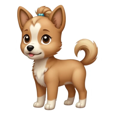 Puppy with high ponytail sticker