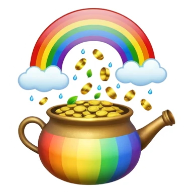 rainbow with a pot of gold cute sticker