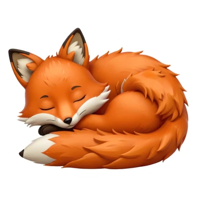 a sleeping fox  emoji sticker