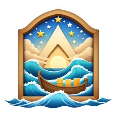 Waves, ark, Virgin, and 12 stars sticker