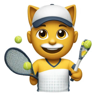 cat padel player sticker