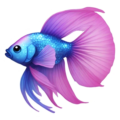 Pink and blue sparkly beta fish  sticker