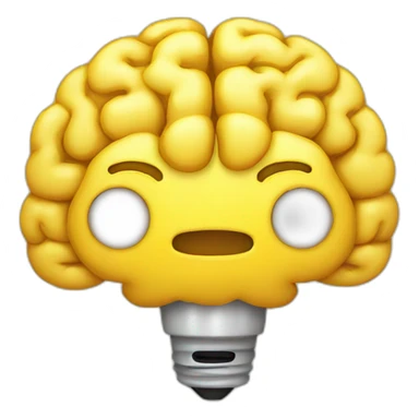 yellow brain with lamp shinint sticker