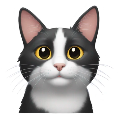 Black cat with one white whisker  sticker