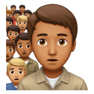 a famous artist FEELING FEAR, with the audience BEHIND HIM sticker