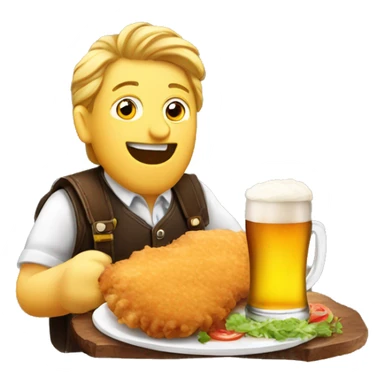 austrian eating schnitzel and drinking beer sticker