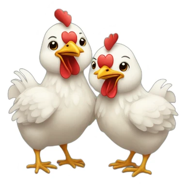 Two chickens in love sticker