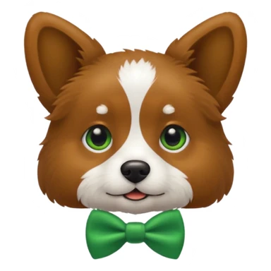 dog with a green bow tie sticker