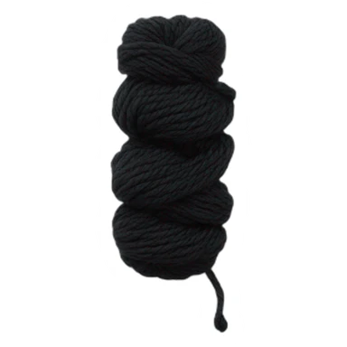 create skein of black yarn sticker
